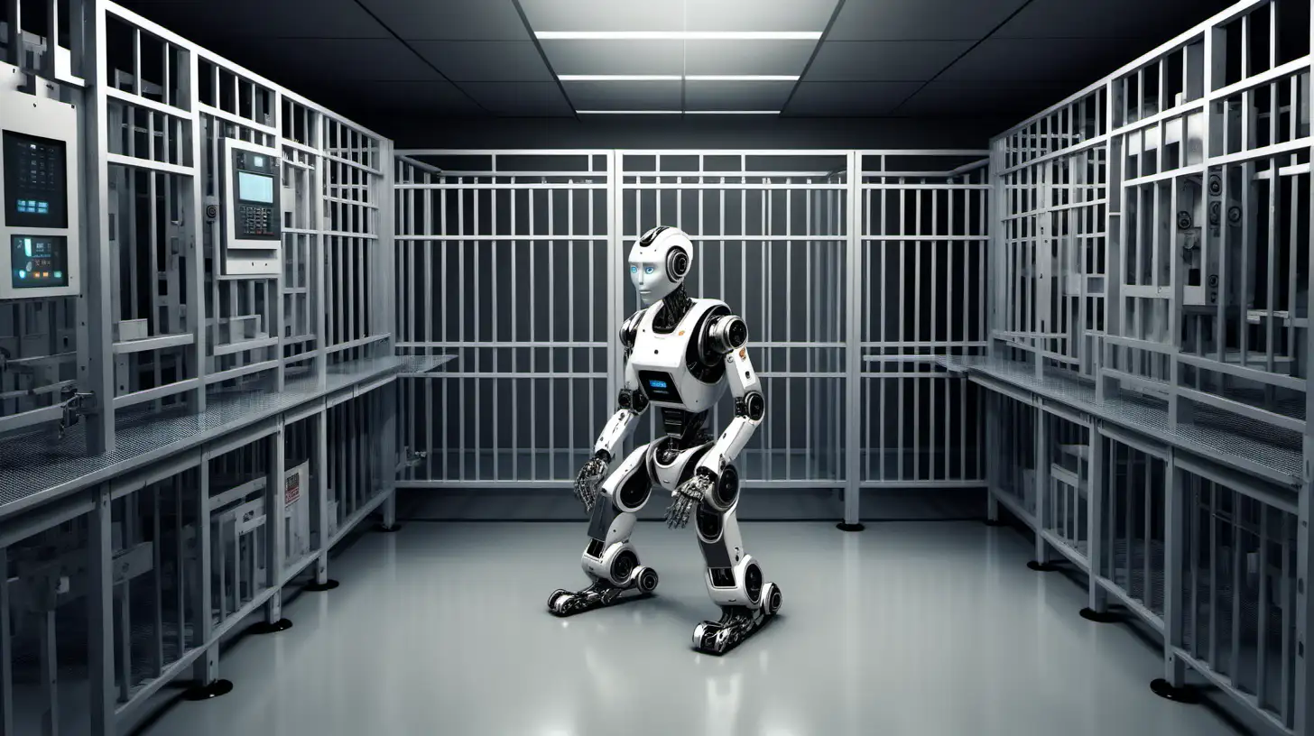 Robotic Prison Facility Detainment Center for Artificial Offenders
