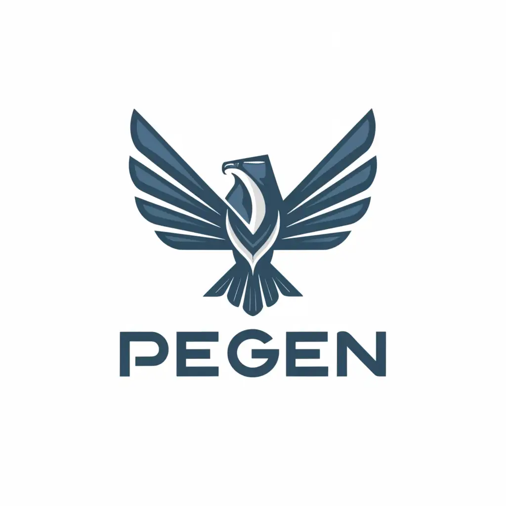 a logo design,with the text "PelGen", main symbol:eagle,Moderate,be used in Technology industry,clear background