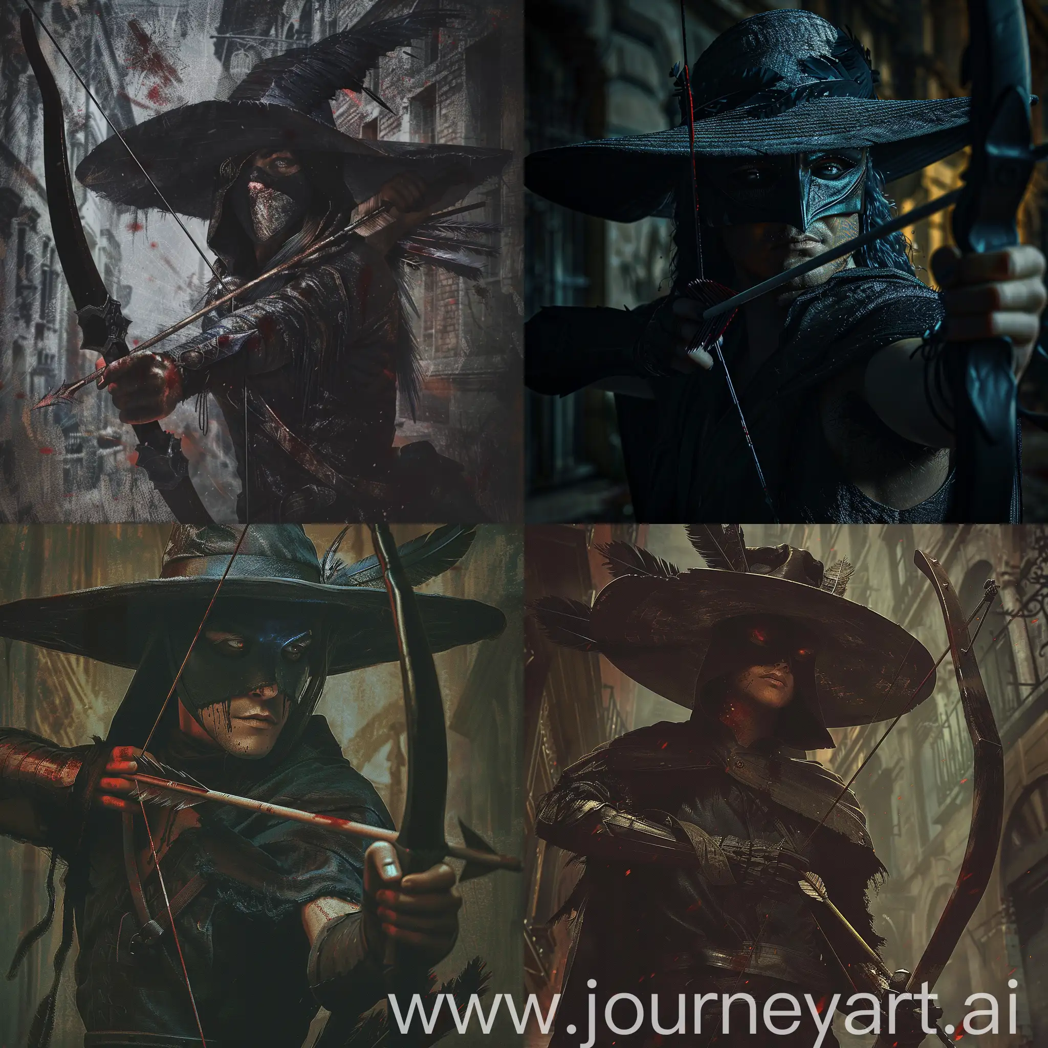 Shadow-Archer-Ebon-Bow-and-Midnight-Raven-Mask-in-Gritty-1970s-Dark-Fantasy-Style