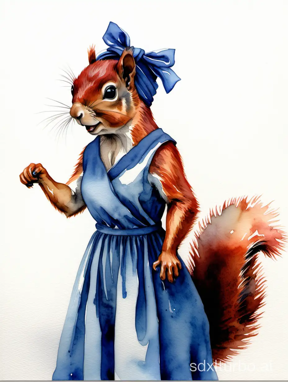 Empowered-Squirrel-RedHeadscarfed-Heroine-in-Watercolor