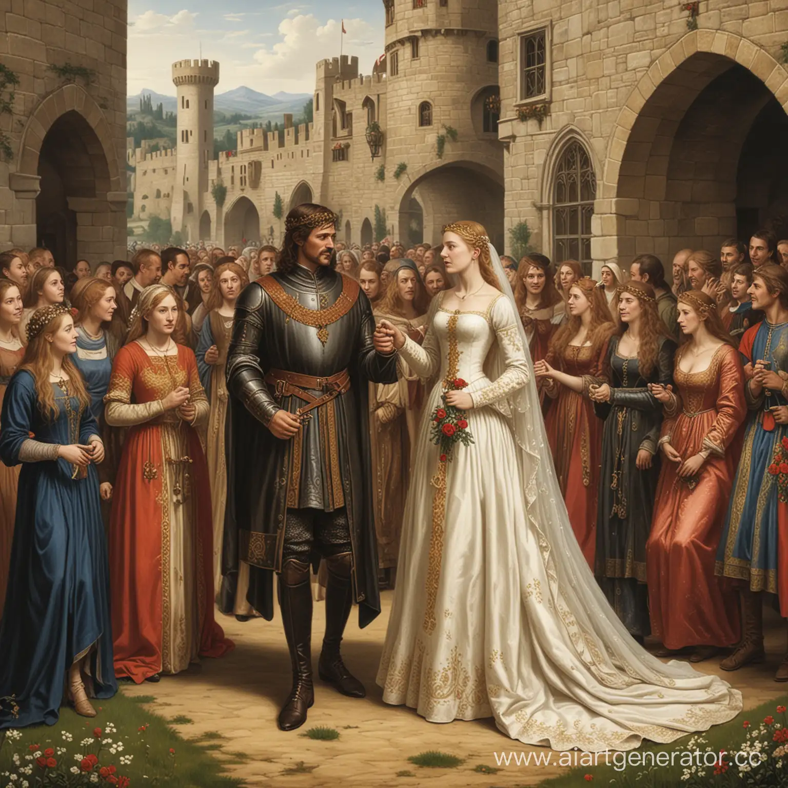 Medieval-Wedding-Ceremony-with-Nobility-and-Traditional-Attire