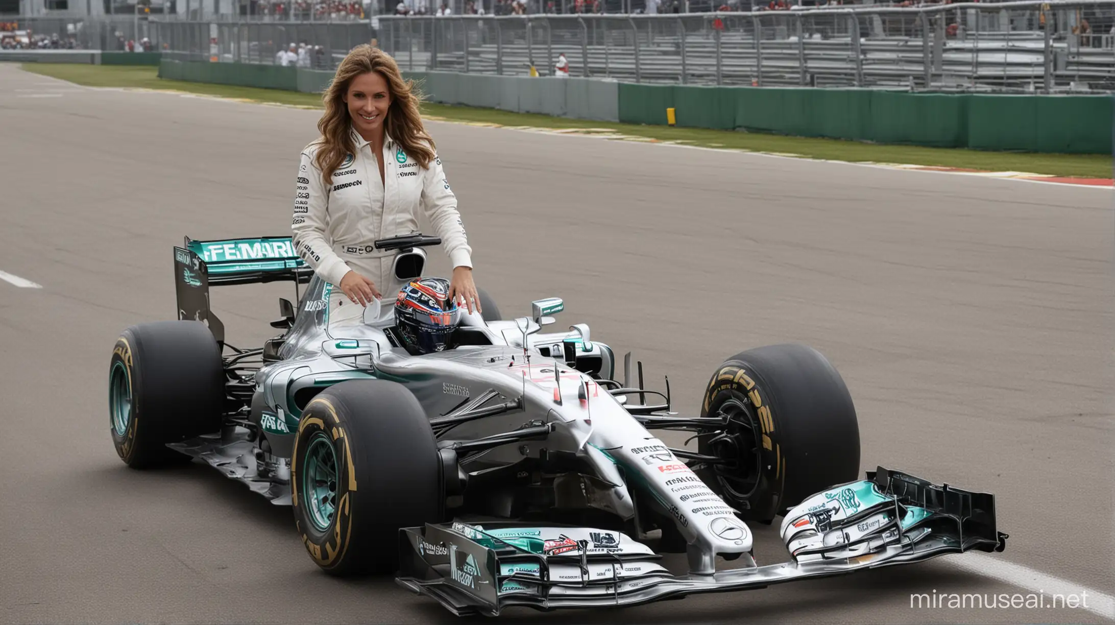 wish happy birthday to a woman who likes F1 team mercedes