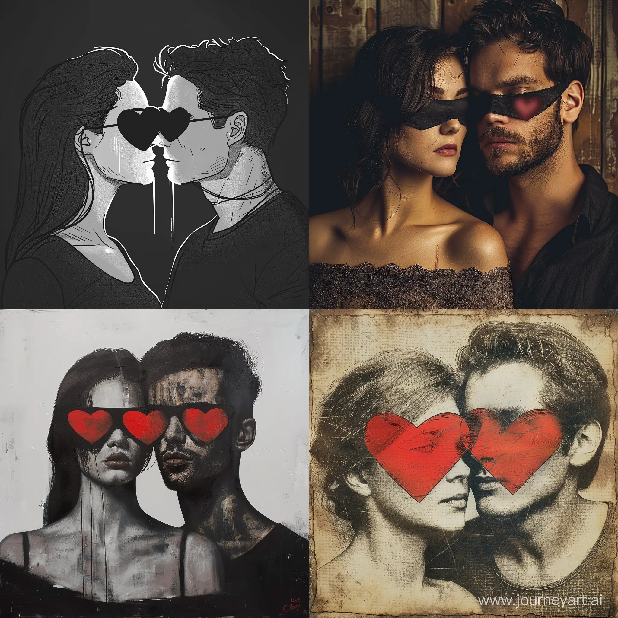 Blindfolded-Lovers-Embracing-in-Romantic-Surrealism