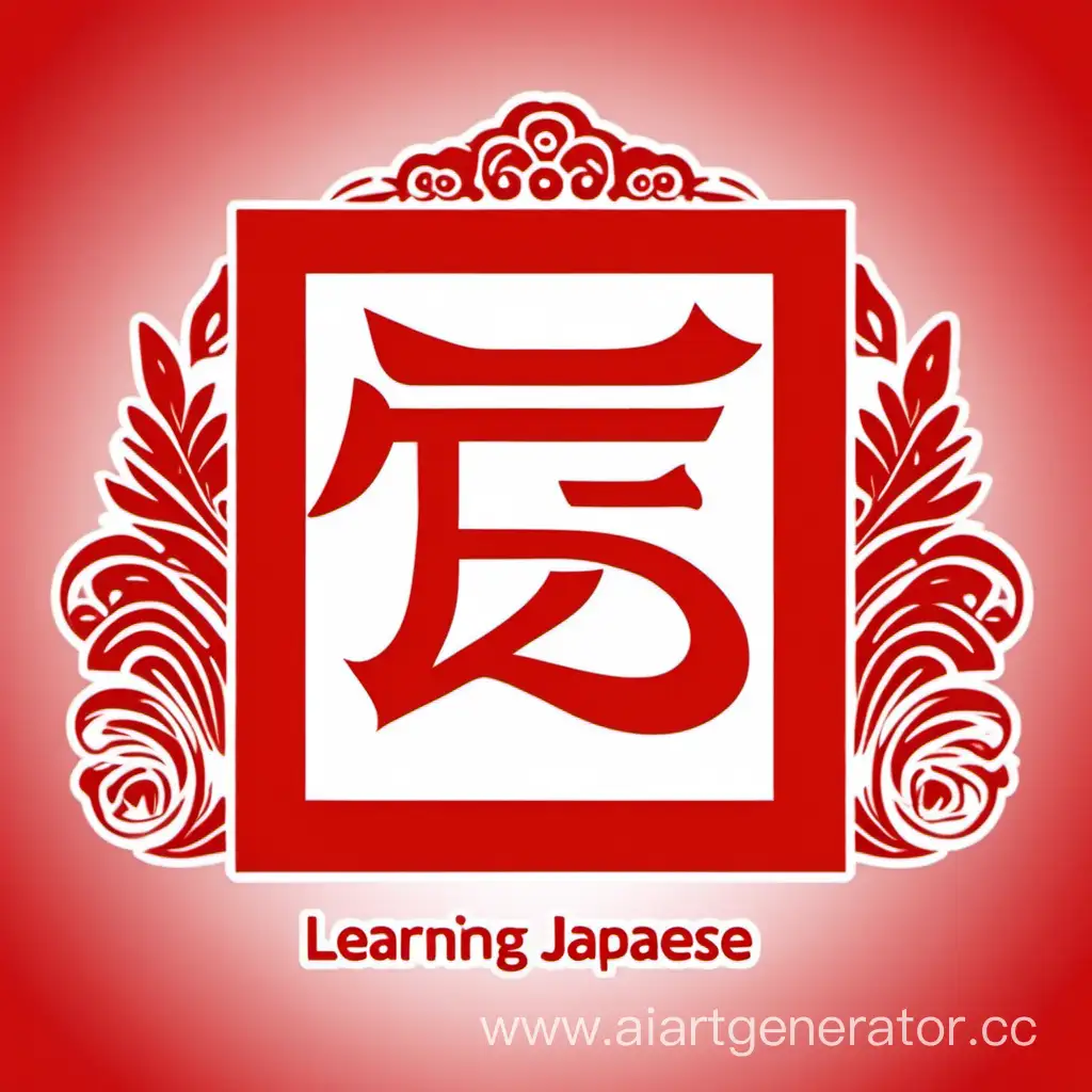 лого изучения японского языка красный на русском
