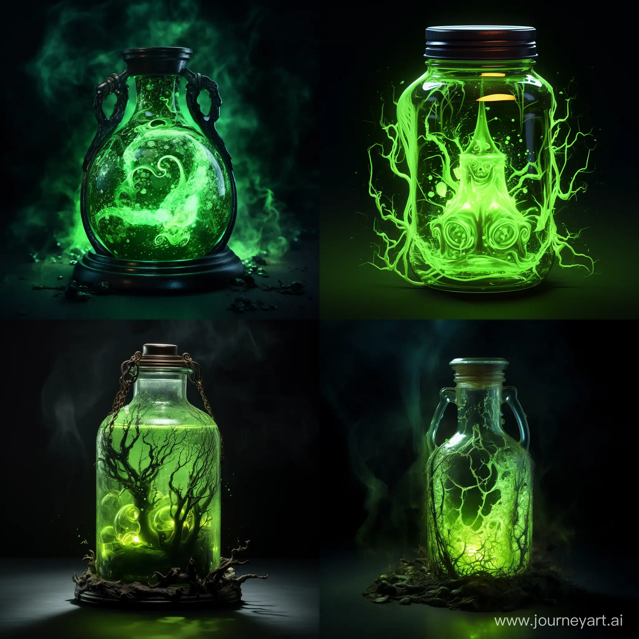 Green Toxic liquid with glow