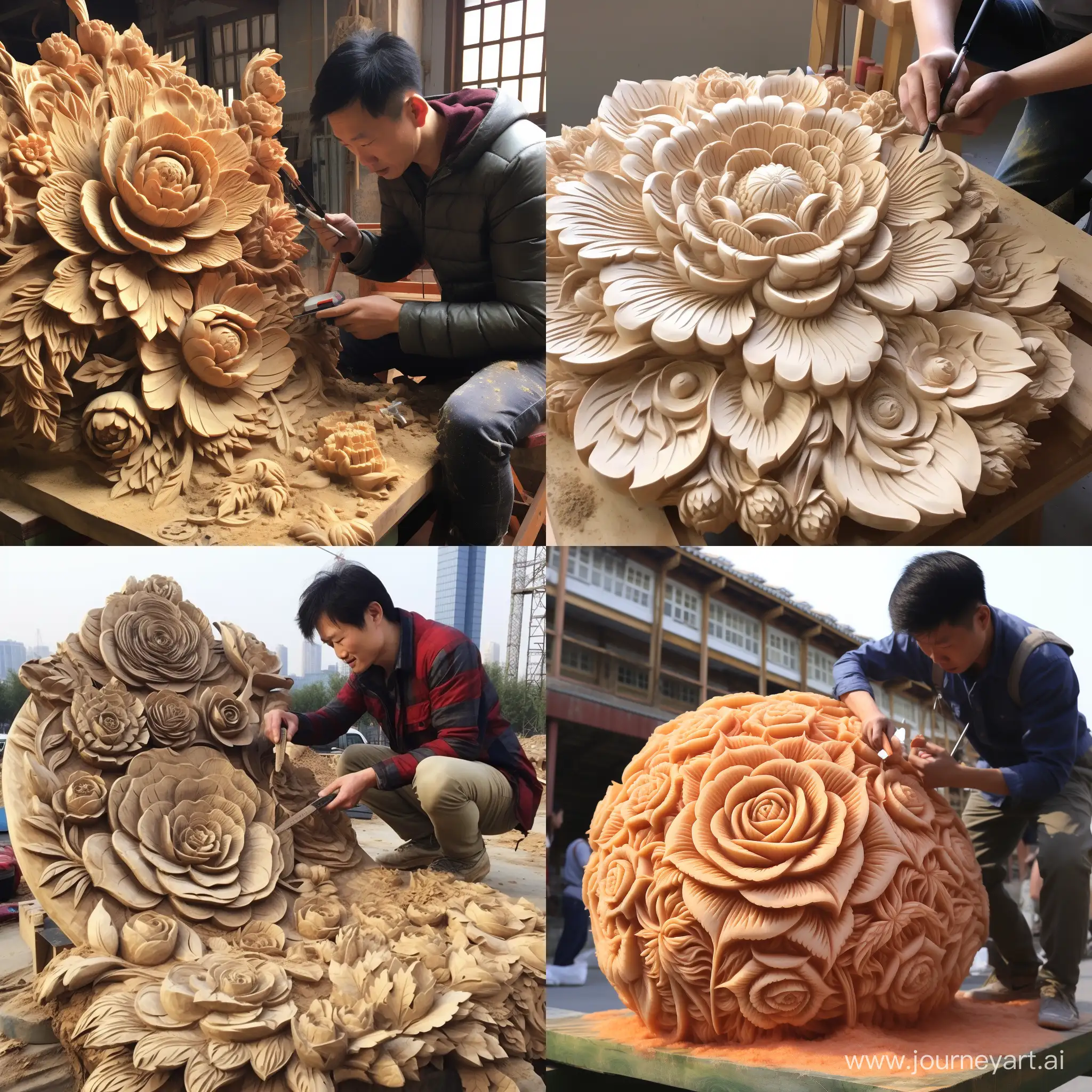 Artistic-Endeavor-Intricate-Floral-Carvings-on-Ceramic-Surface