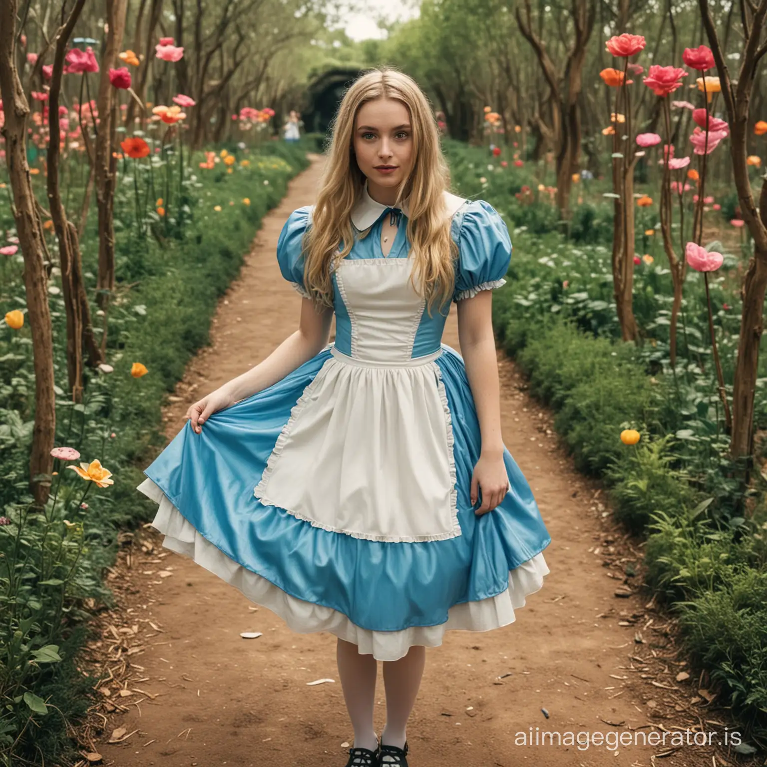 Grown up Alice in wonderland in wonderland