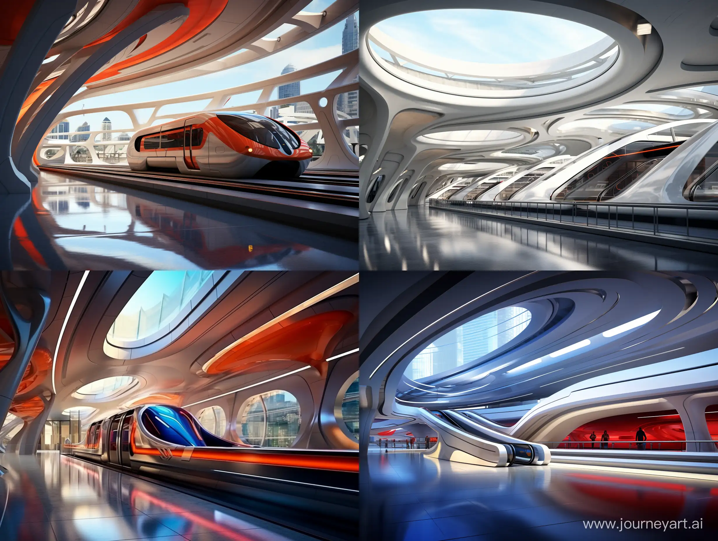 Futuristic-Metro-Station-Design-by-Zaha-Hadid-with-Visible-Rails-and-Arriving-Train