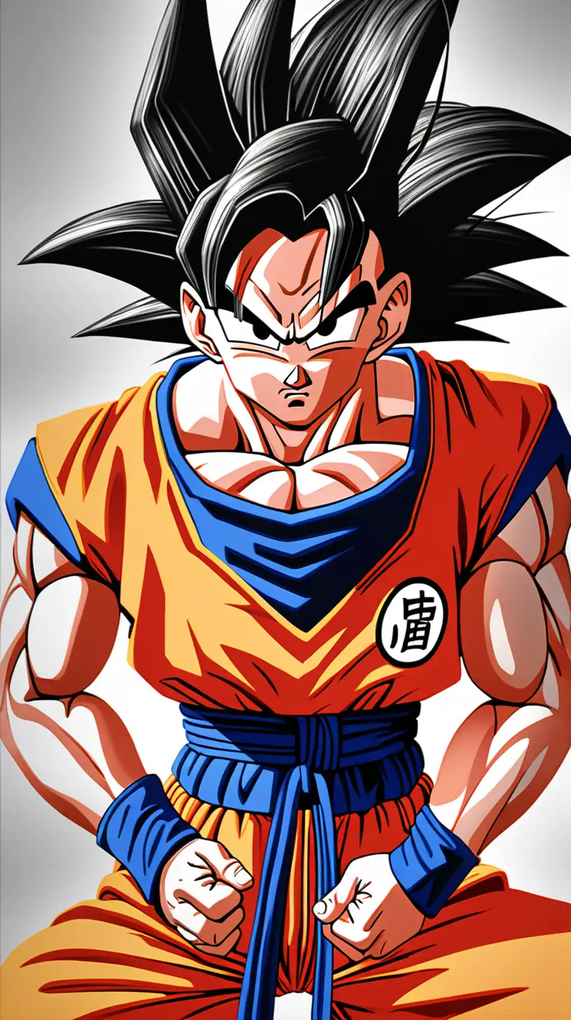 HyperRealistic Anime Dragon Ball Main Character Portrait