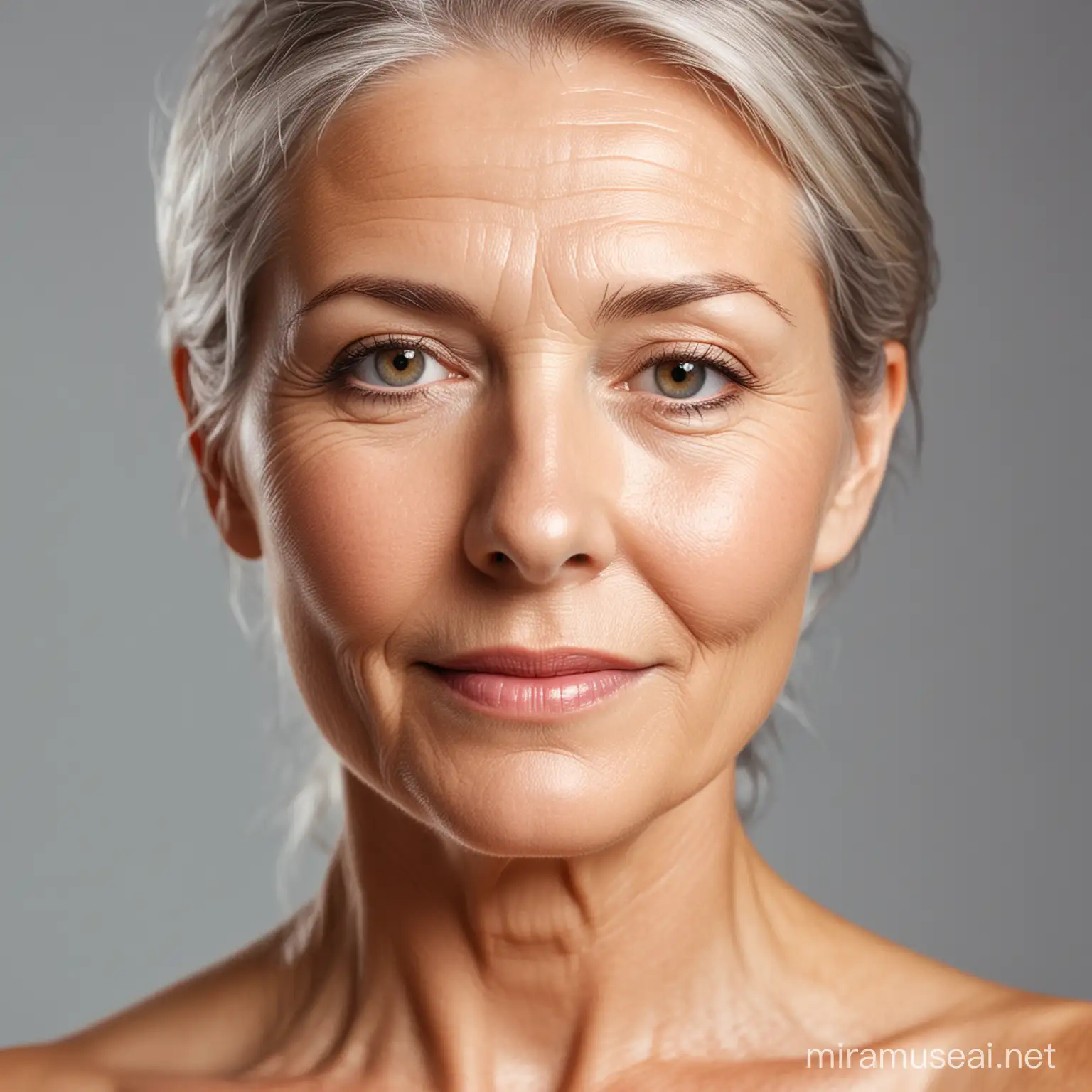Elegant Senior Woman with Radiant Skin Portrait of Ageless Beauty