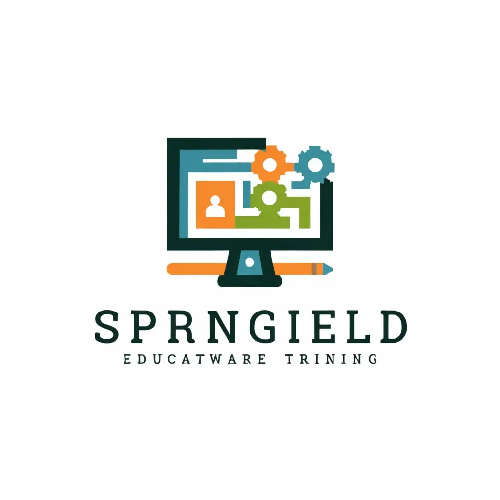 a logo design,with the text "Spring field", main symbol:computer science education and software training,Moderate,be used in Education industry,clear background