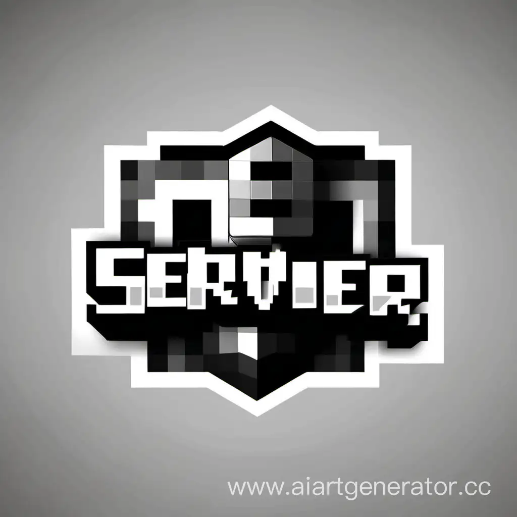 Чёрно-белое лого для сервера в майнкрафт