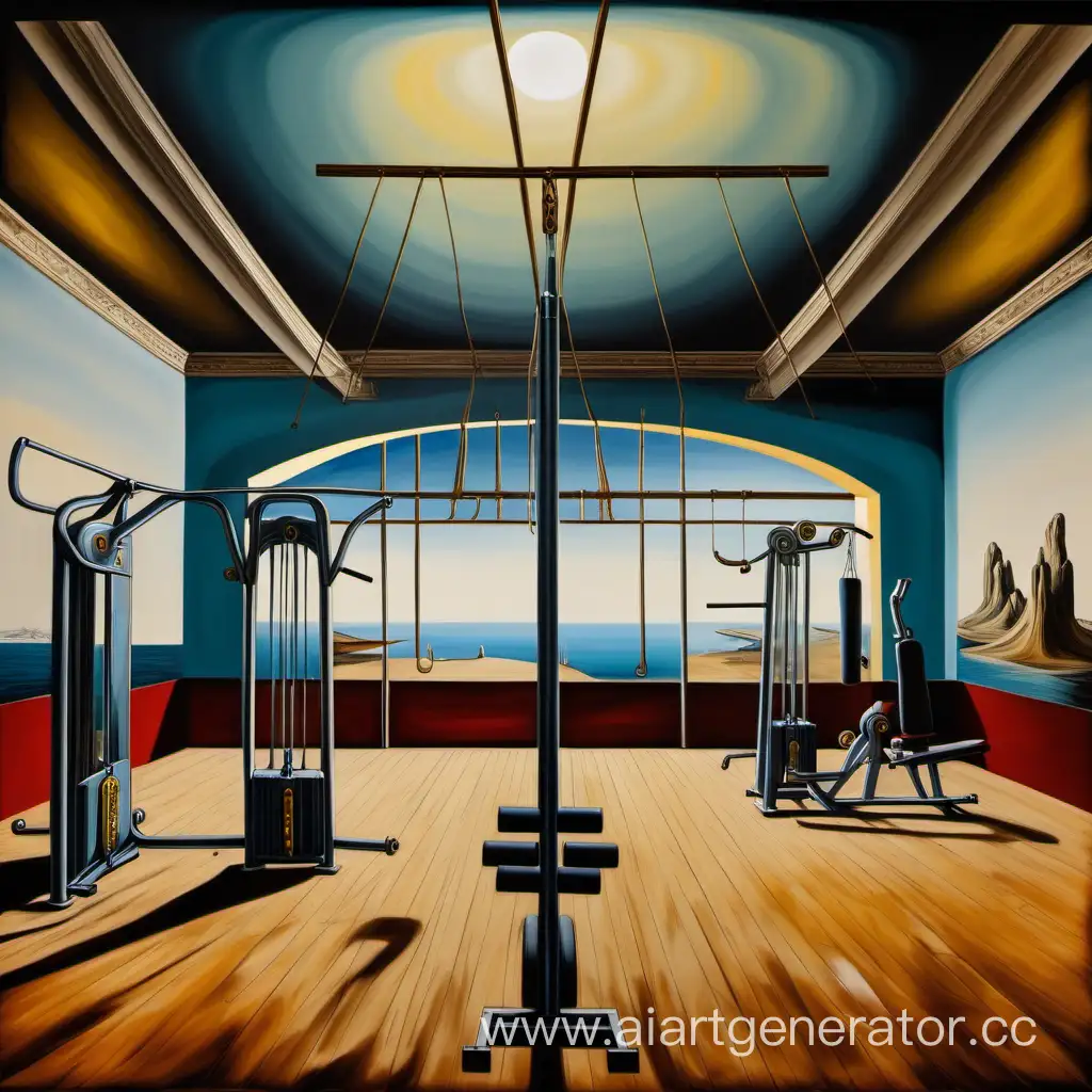 Surreal-Gym-Scene-Inspired-by-Salvador-Dalis-Style