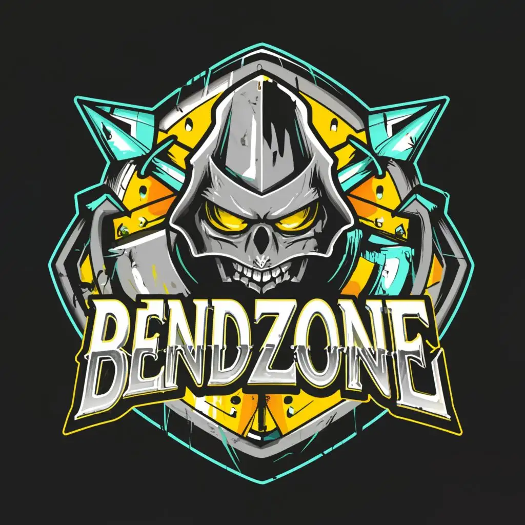 logo, 2b2t spawn, with the text "bendzone", typography