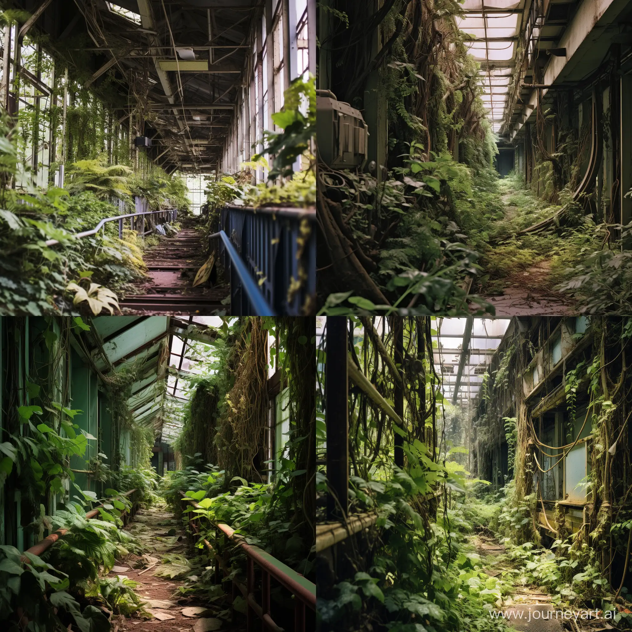 Abandoned-Scientific-Complex-Corridor-Overgrown-with-Plants