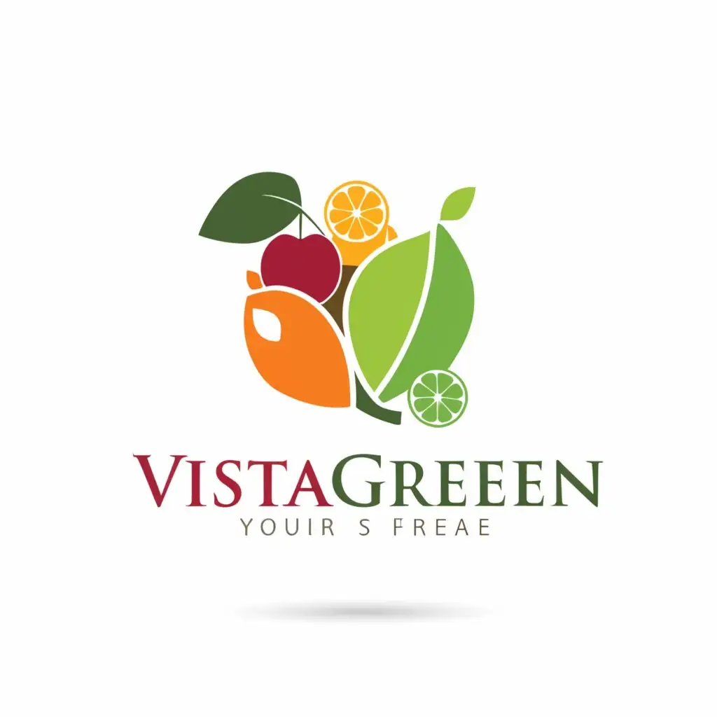 a logo design,with the text "VistaGreen", main symbol:Fruits,Moderate,clear background
