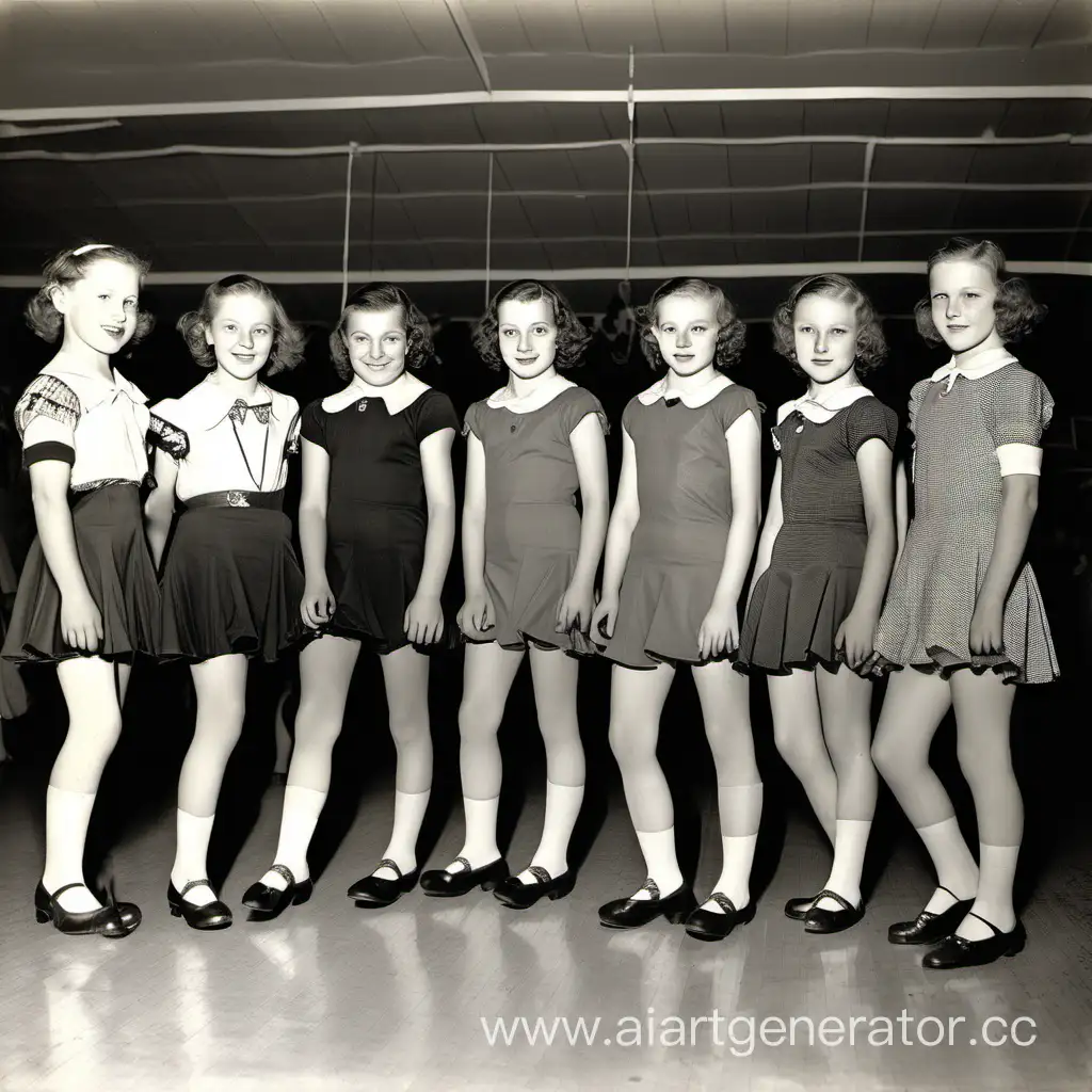 girls in shortest dresses 1937 school dance floor