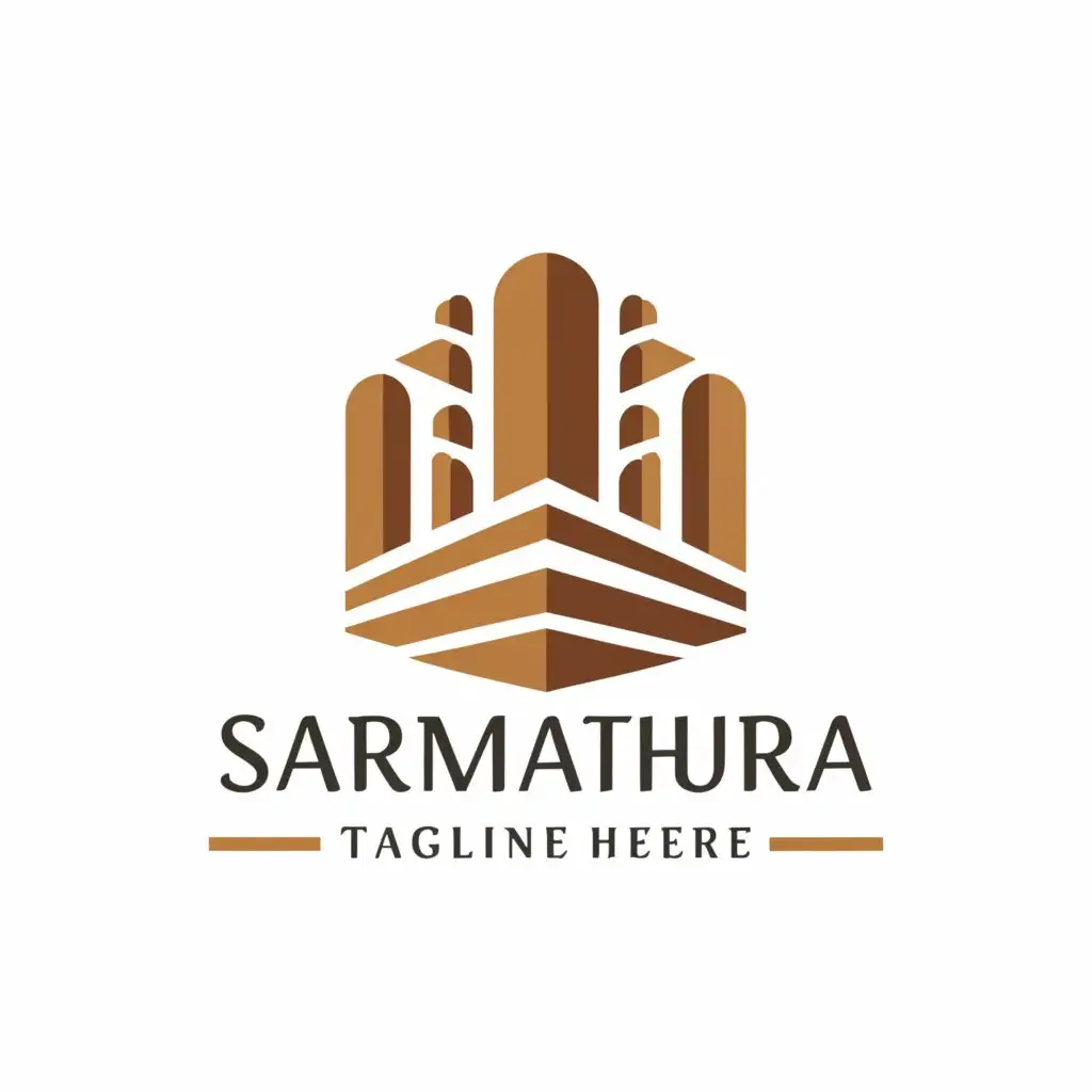 a logo design,with the text "sarmathura", main symbol:Sandstone,Moderate,be used in Real Estate industry,clear background