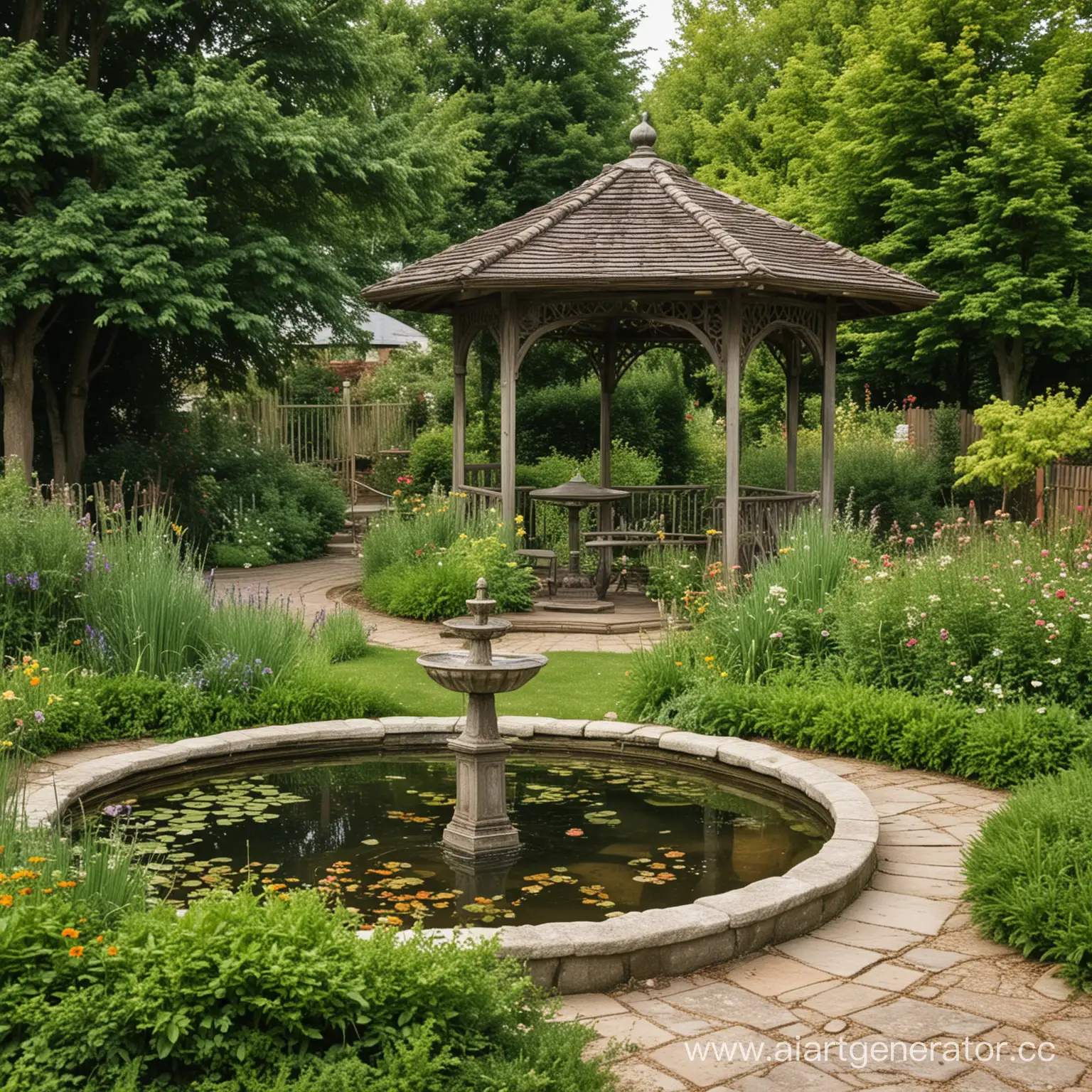 Serene-Old-Garden-with-Gazebo-and-Fountain