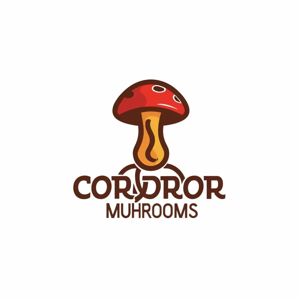 a logo design,with the text "corridor mushrooms", main symbol:mushroom with corridor,Moderate,clear background