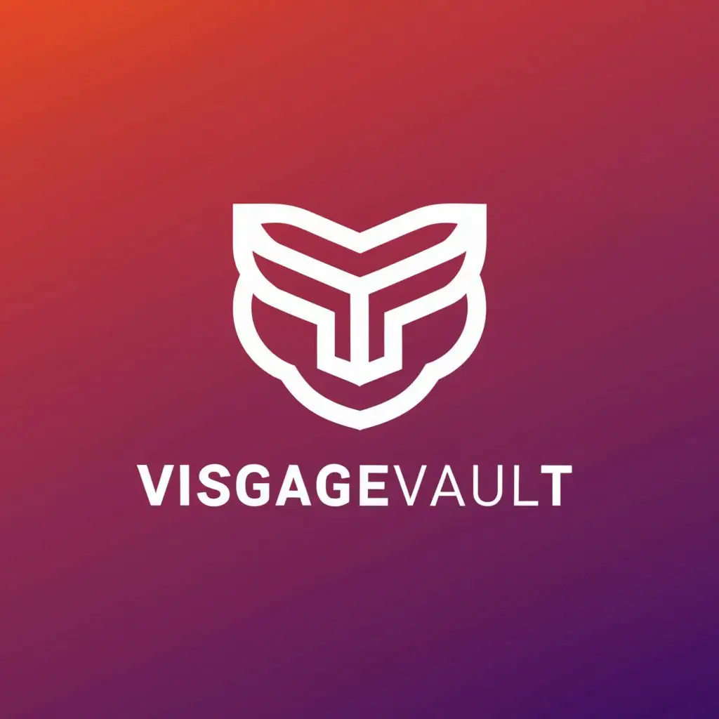 a logo design,with the text "VisageVault", main symbol:Face recognisation  ,Minimalistic,be used in Technology industry,clear background