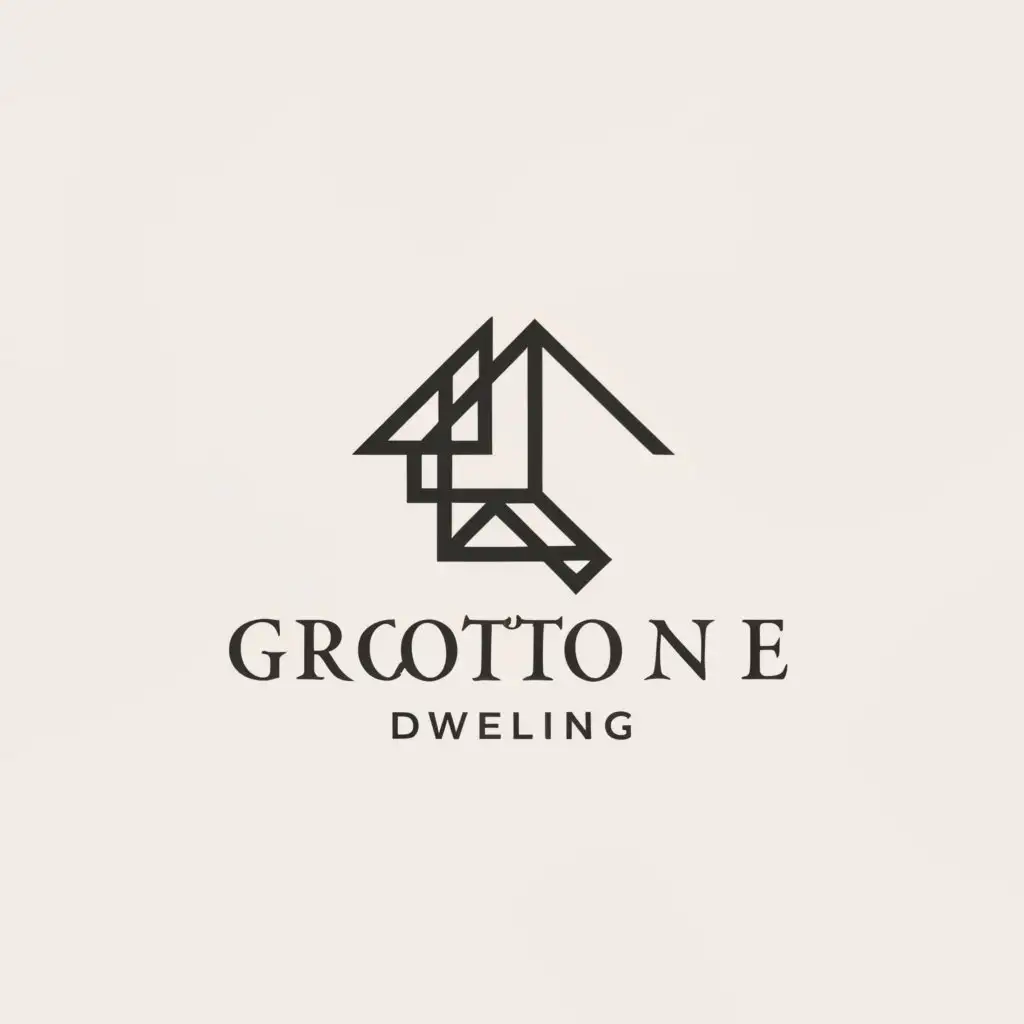 a logo design,with the text "grottone dwelling", main symbol:house,Minimalistic,be used in Real Estate industry,clear background