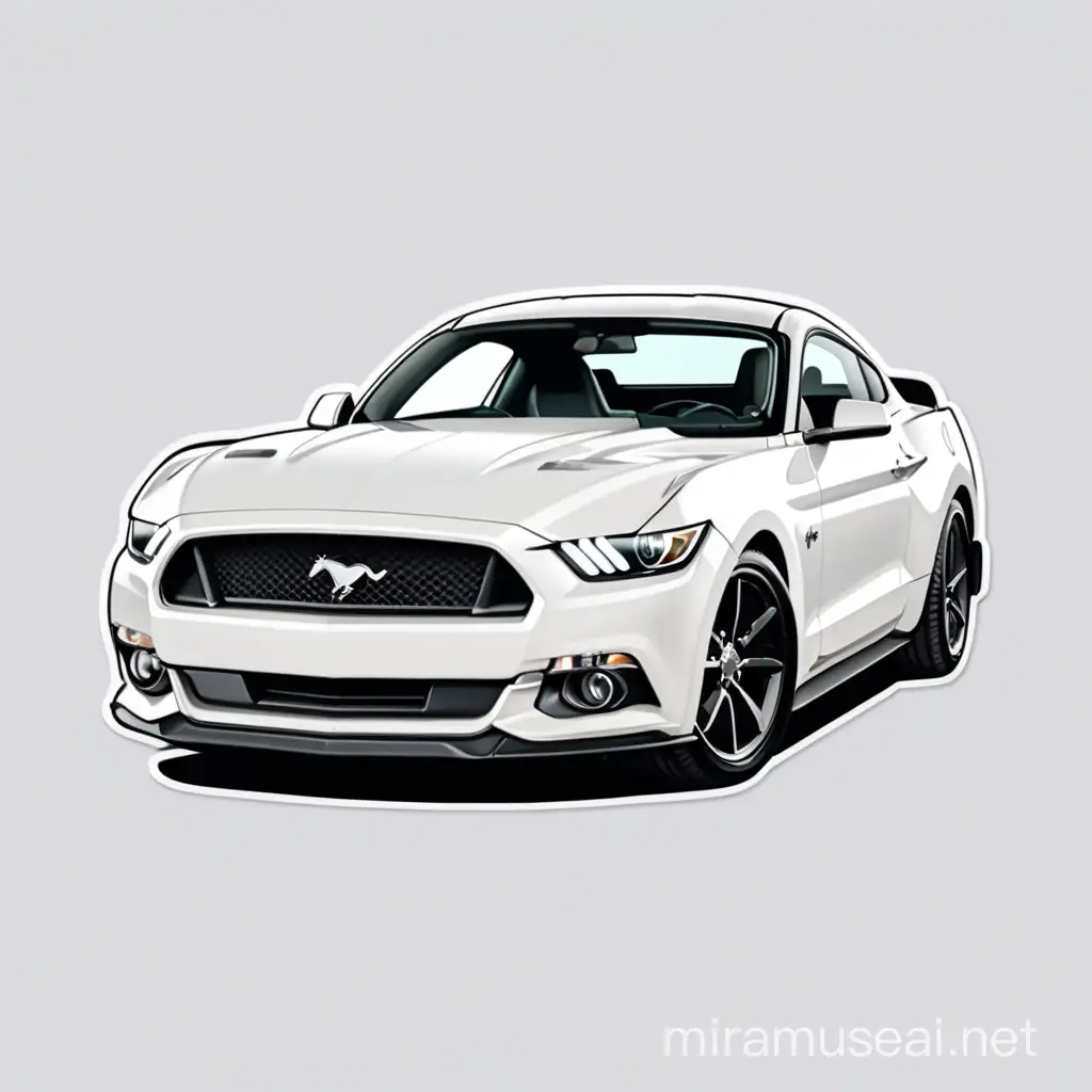 Dynamic Sticker Design Ford Mustang Racing Through Urban Streets
