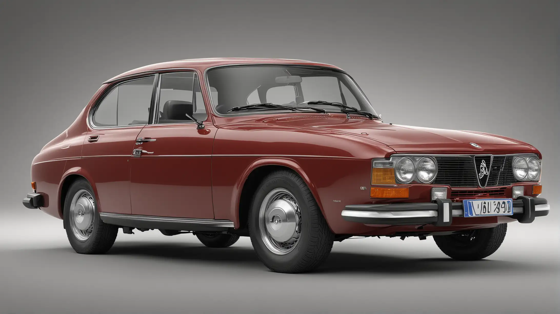 Photorealistic image of a Saab 99 Passenger car