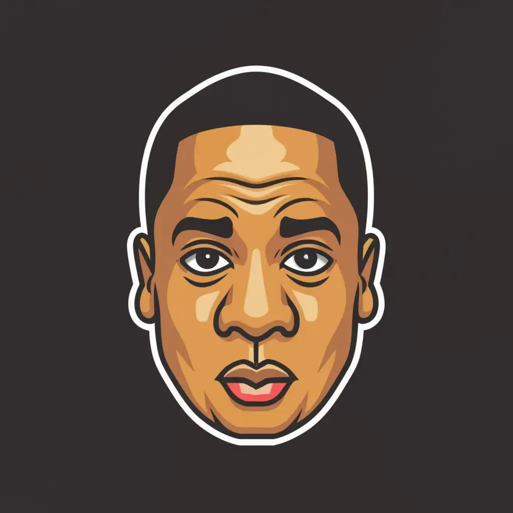 a logo design,with the text "Jay z", main symbol:cartoon of jay z,complex,clear background