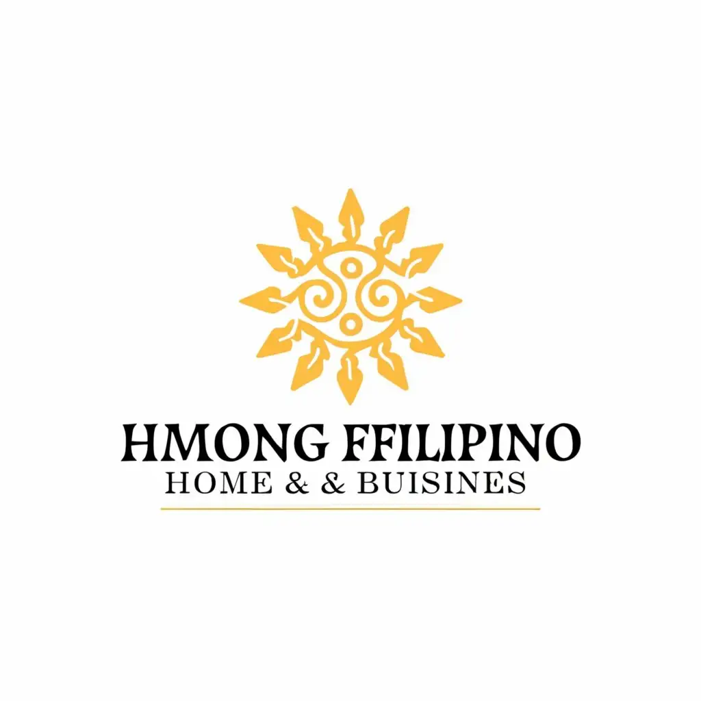 a logo design,with the text "Hmong Filipino", main symbol:sun,Moderate,be used in Home Family industry,clear background