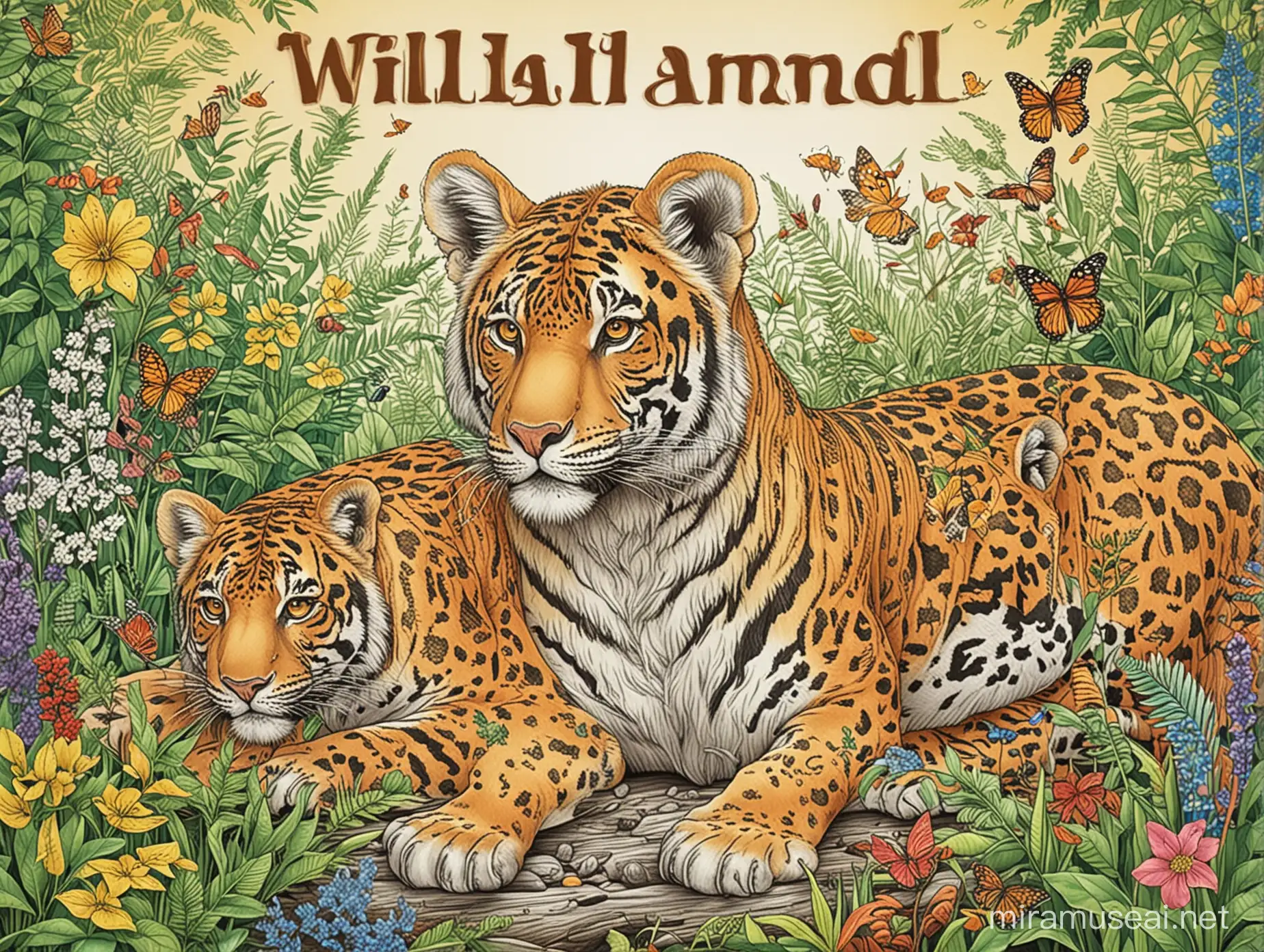 Vibrant Wild Animal Coloring Book Cover