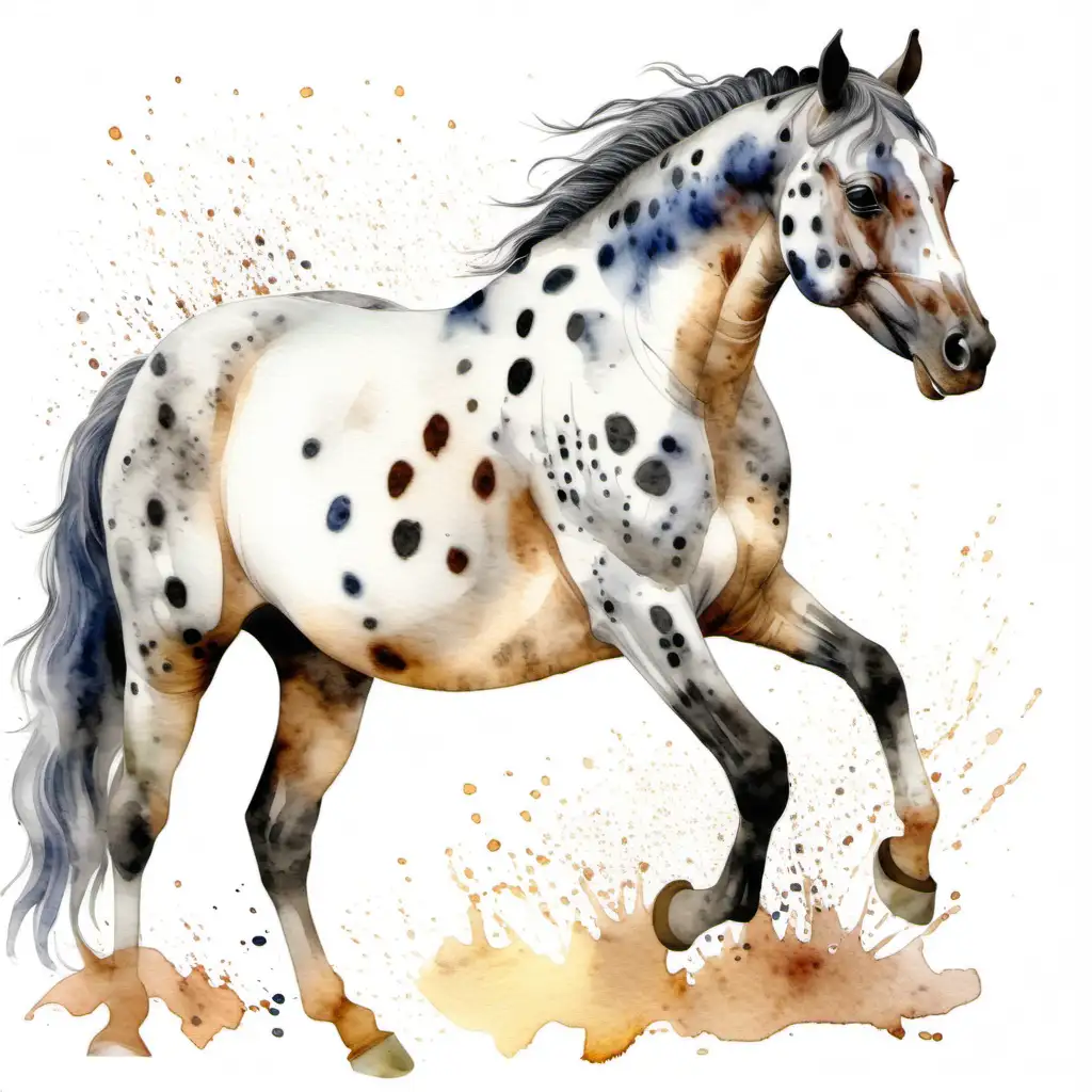 Vibrant Watercolor Painting of an Appaloosa Horse