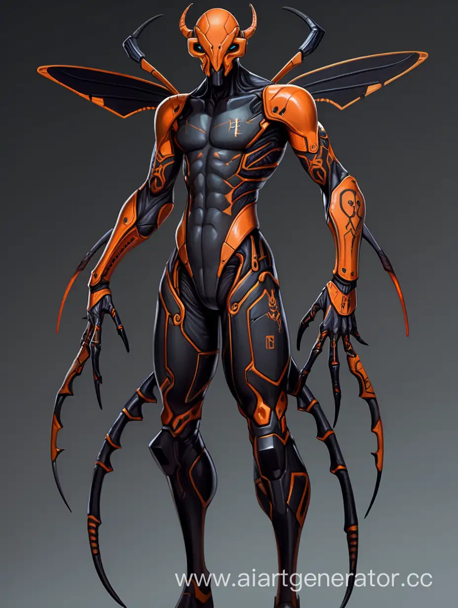 Cyberpunk-Insect-Assassin-Demonic-Presence-with-Four-Arms-and-Latex-Suit