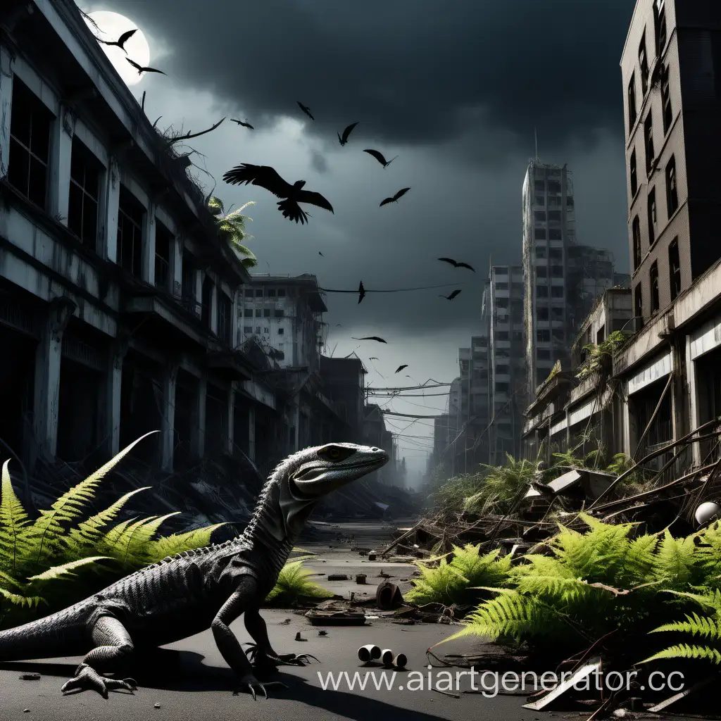 Reclaimed-Urban-Landscape-with-Ferns-and-Monitor-Lizard