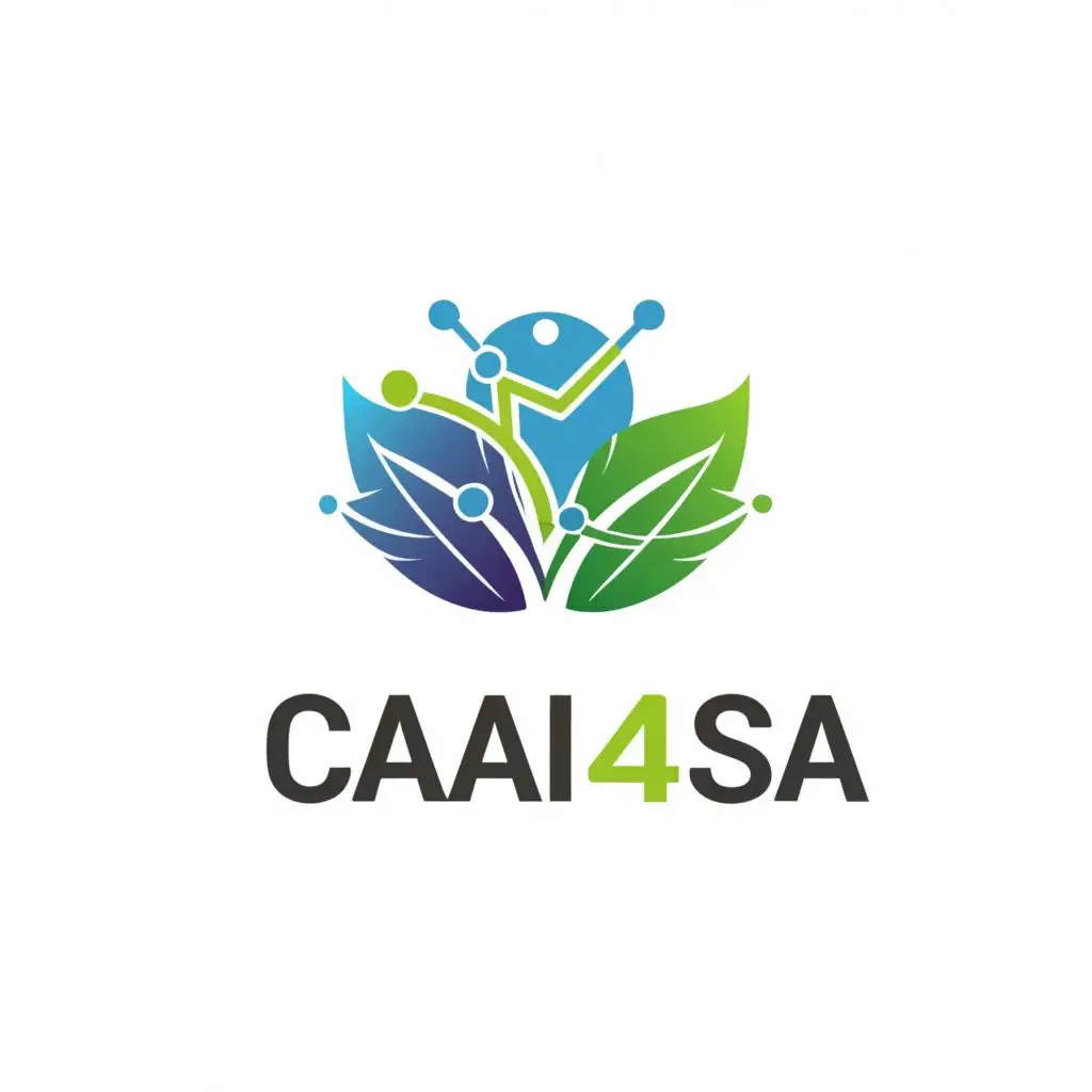 logo, leaf and AI elements, with the text "CAAI4SA", typography, be used in Technology industry