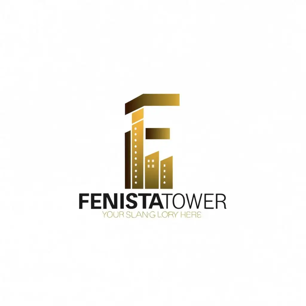 logo, F, with the text "Fenista tower", typography, be used in Real Estate industry