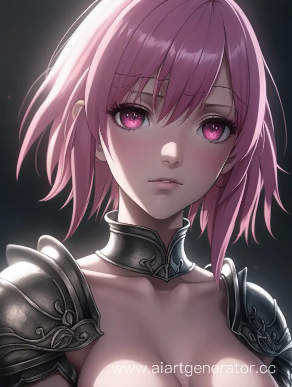 dark souls anime sexy girl, pink hair, beautifull face, detail light