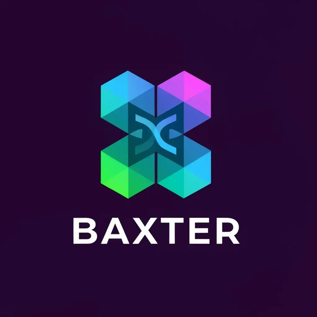 a logo design, with the text 'BAXTER CRYPTO EARNINGS EXCHANGE PLATFORM', main symbol: DYNAMIC BIG COLORED LOGO FUSION BXTR BIG LOGO IN OUTSIDE, Moderate, to be used in Finance industry, clear background