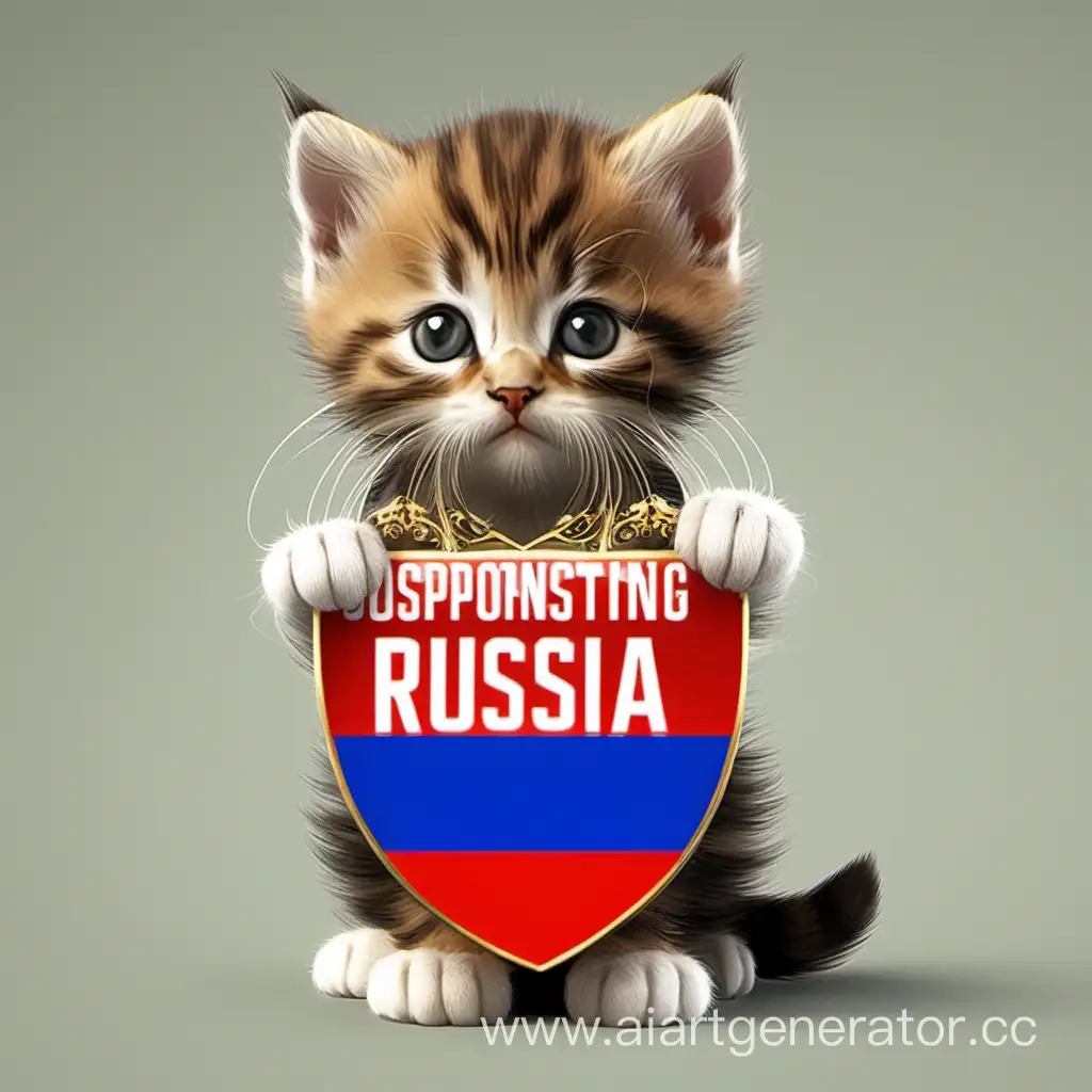 котенок болеющий за россию