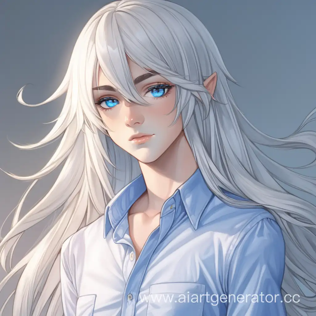 Elegant-Femboy-with-White-Long-Hair-and-Blue-Eyes-in-Stylish-Shirt