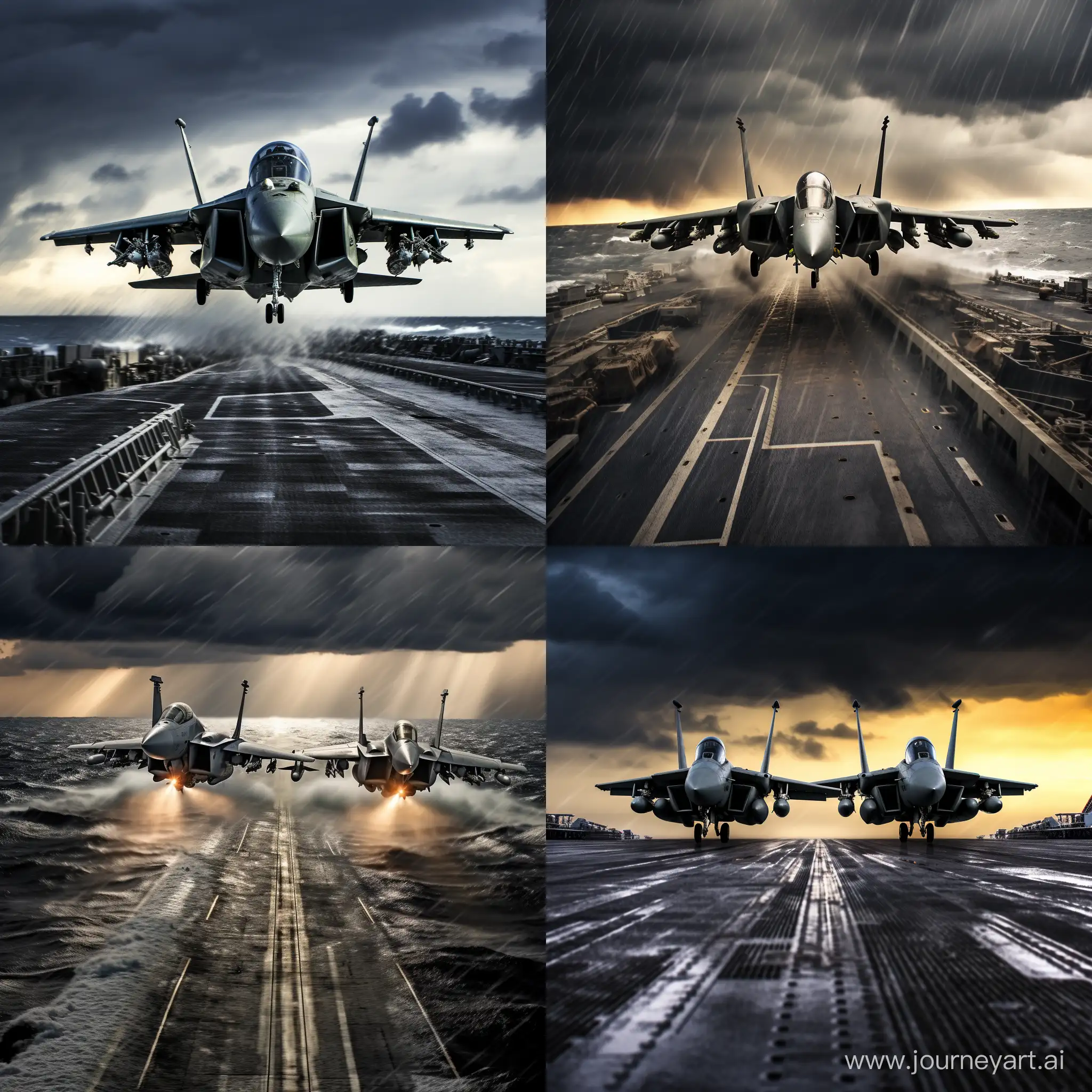 F15-Fighter-Jets-Take-Off-from-Stormy-Aircraft-Carrier