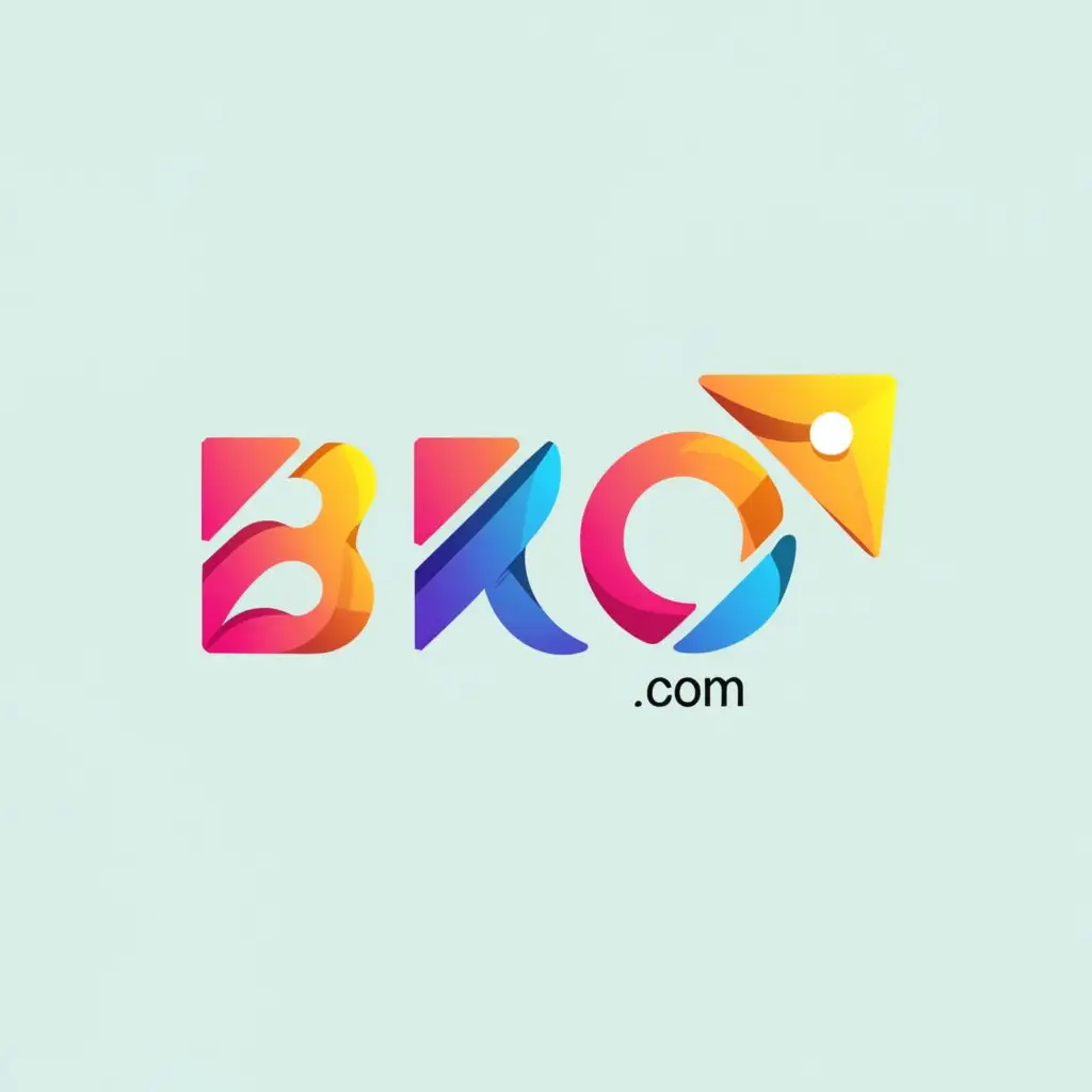 a logo design,with the text "bro.com", main symbol:circle with trianlgle in youtube,Minimalistic,be used in Entertainment industry,clear background,all letters need to be at same size com also as "bro.com"  need to show in this colored letters

