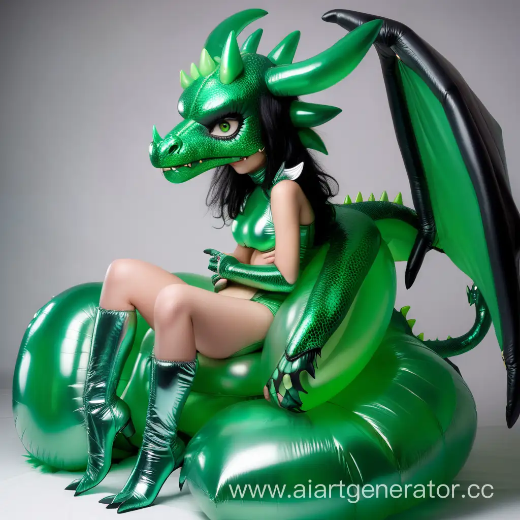 Latex-Furry-Dragon-Girl-with-Green-Inflatable-Latex-Skin-and-Large-Wings