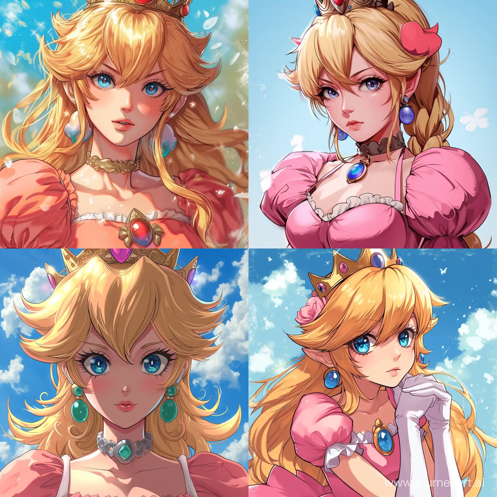 Anime-Style-Princess-Peach-in-Enchanting-Setting