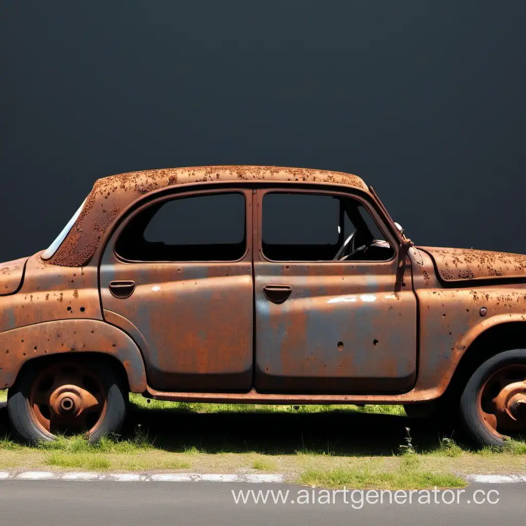 Rusty-2D-Side-View-Car-Vintage-Automobile-Nostalgia