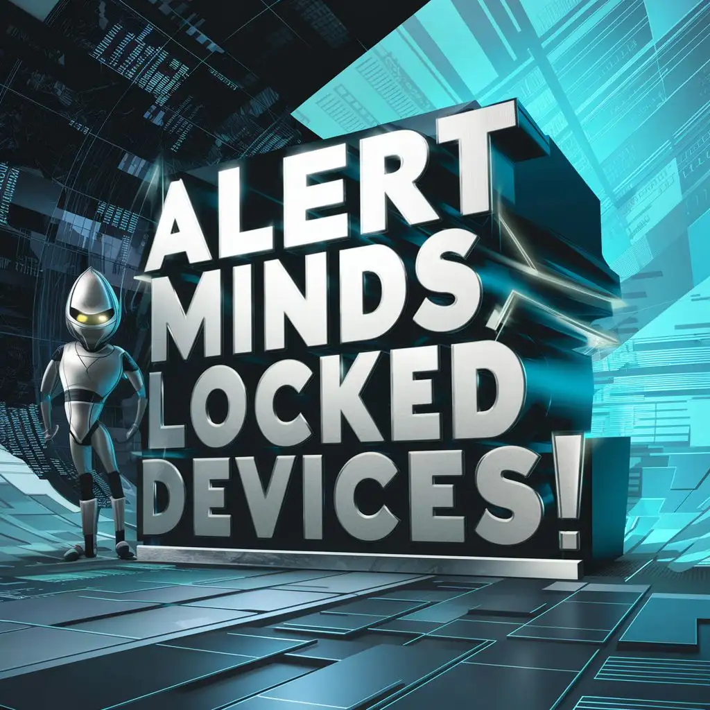Create a wallpaper with the 3D graphic and mascot on the content below:

Alert Minds, Locked Devices!
Stay vigilant! Monitor your screen, and your surrounding. 