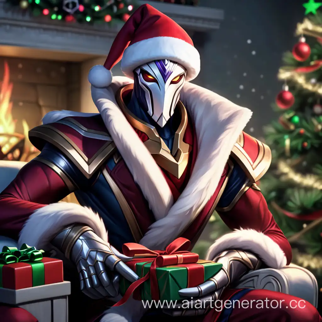 League-of-Legends-Jhin-Christmas-Art-Enigmatic-Marksman-Celebrating-Festivities
