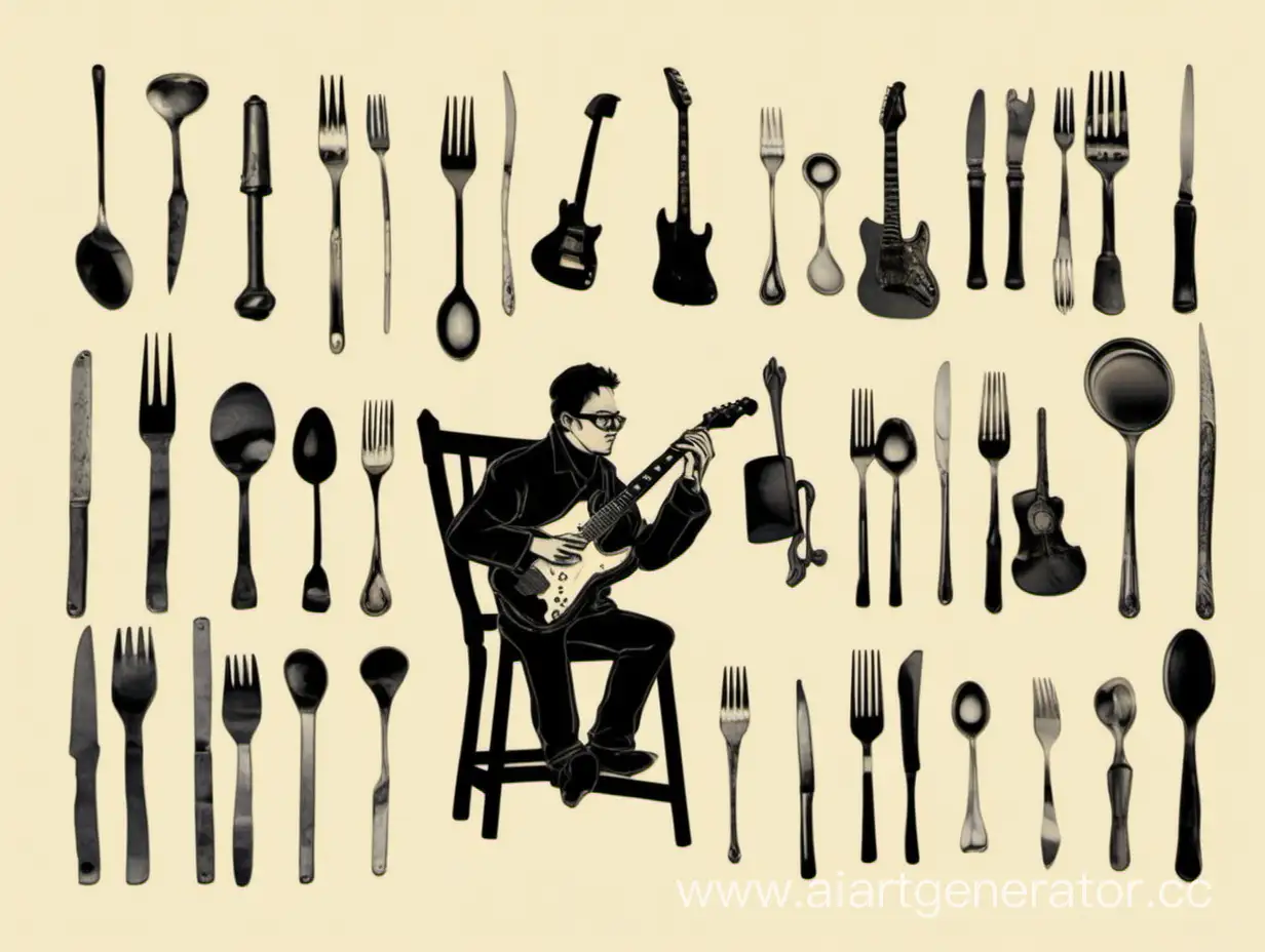 Человек который играет на всех предметах музыку:
Стаканы, стулья, молоток, ручка, кастрюля, вилка, ложка, шкафы и т.д.