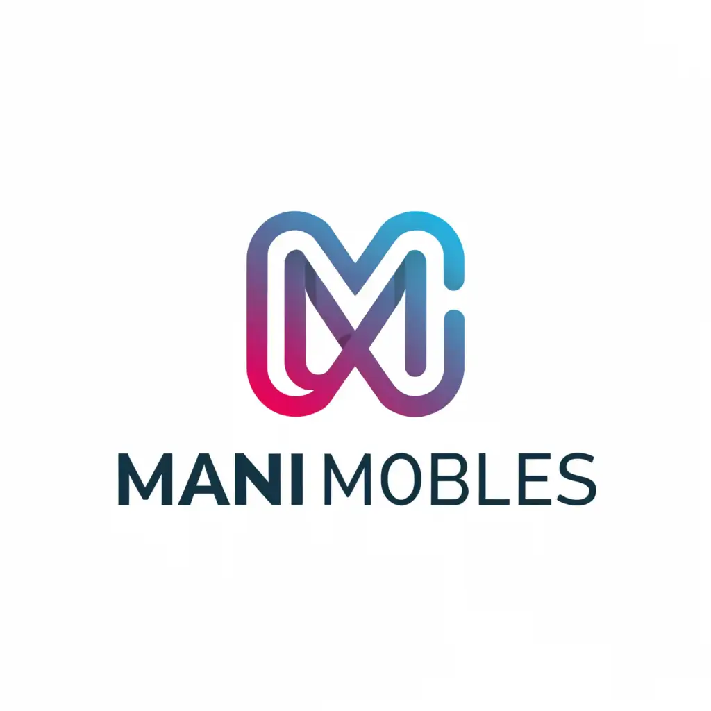a logo design,with the text "Mani Mobiles", main symbol:Mobile and M,Moderate,be used in Technology industry,clear background