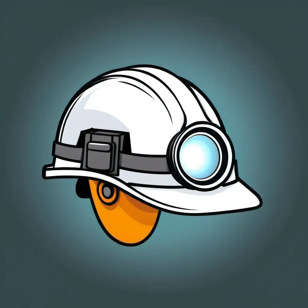 Vector Illustration of Construction Helmet with Headlamp